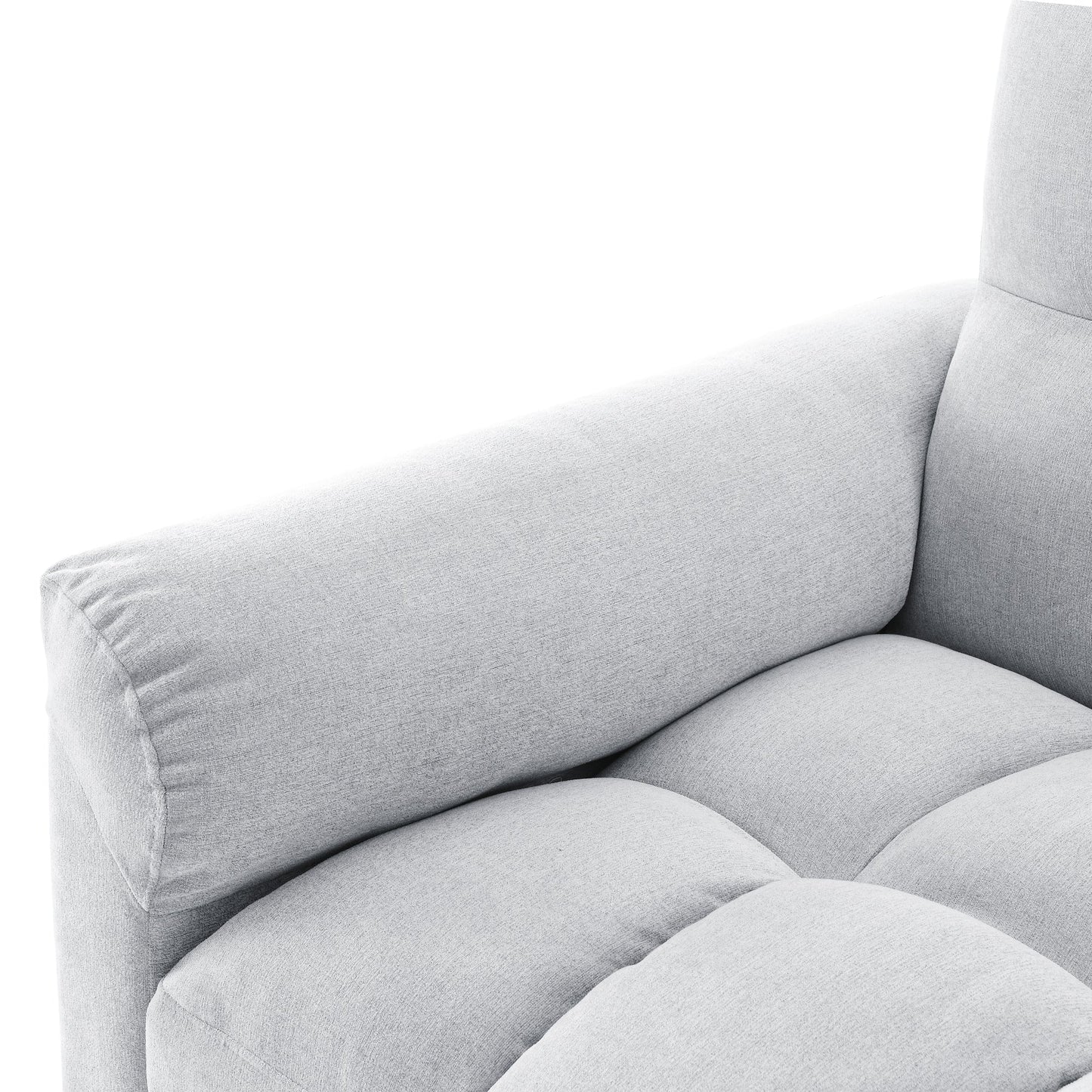 Loveseats Sofa Bed With Pull-Out Bed,Adjsutable Back,Light Grey