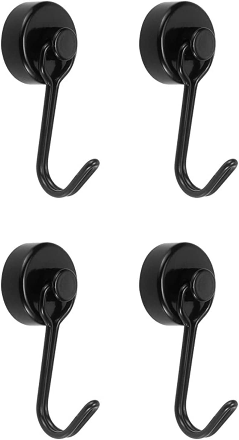 4/8 Pcs Magnetic Hooks,Heavy Duty 30LBS Neodymium Magnet Hook Rust Proof Indoor Outdoor Hanging,Refrige,Grill,Kitchen,Key Holder