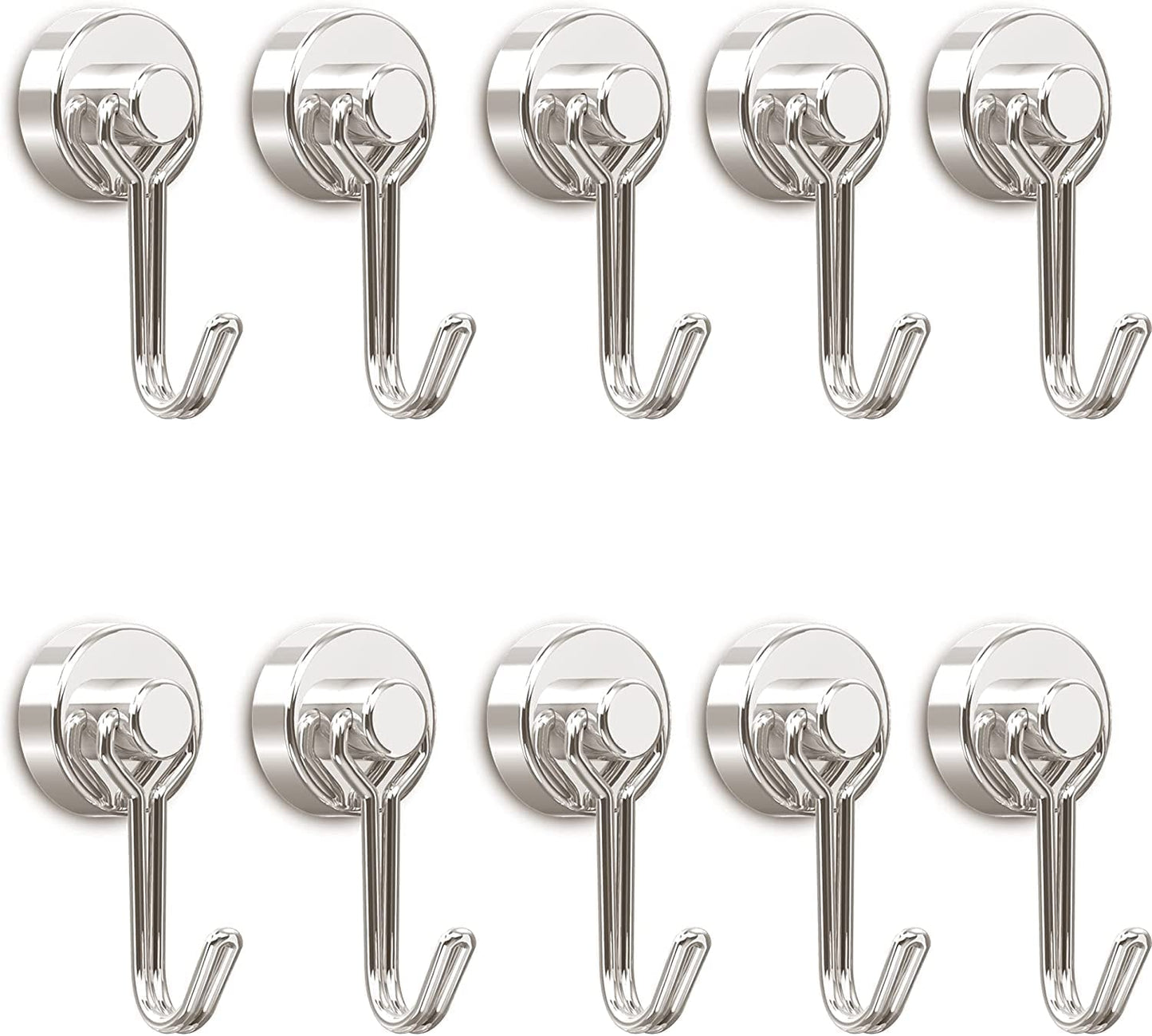 4/8 Pcs Magnetic Hooks,Heavy Duty 30LBS Neodymium Magnet Hook Rust Proof Indoor Outdoor Hanging,Refrige,Grill,Kitchen,Key Holder