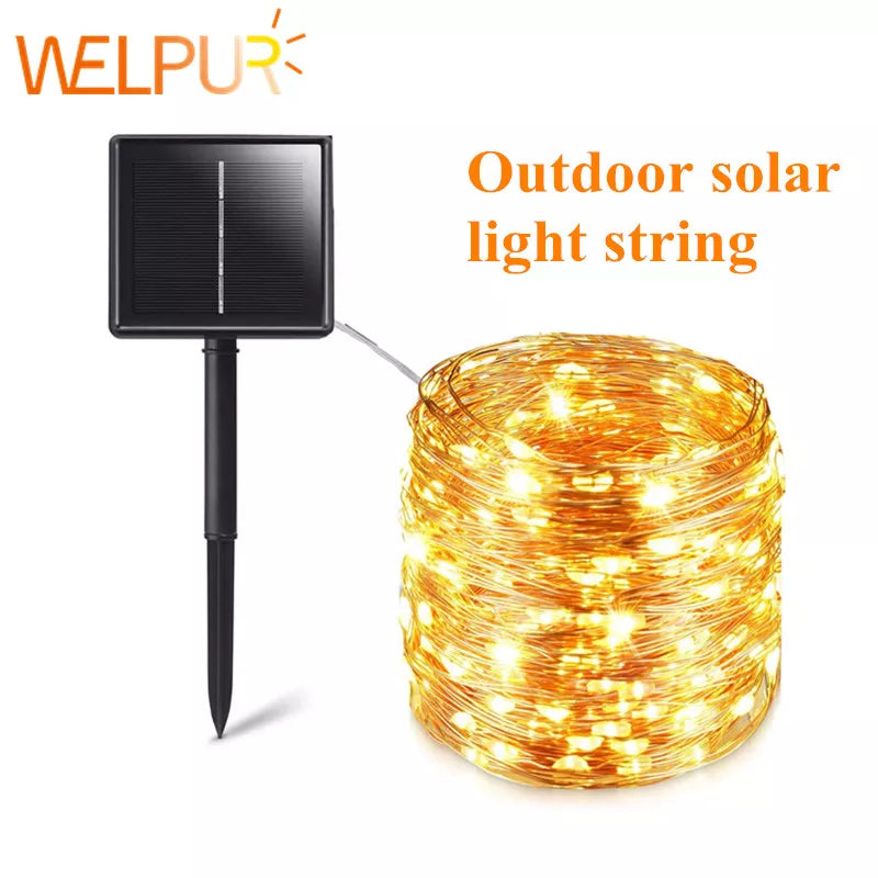 Solar String Fairy Lights 12m 100LED / 32M 300 LED  Waterproof Outdoor Garland Solar Power Lamp Christmas for Garden Decoration
