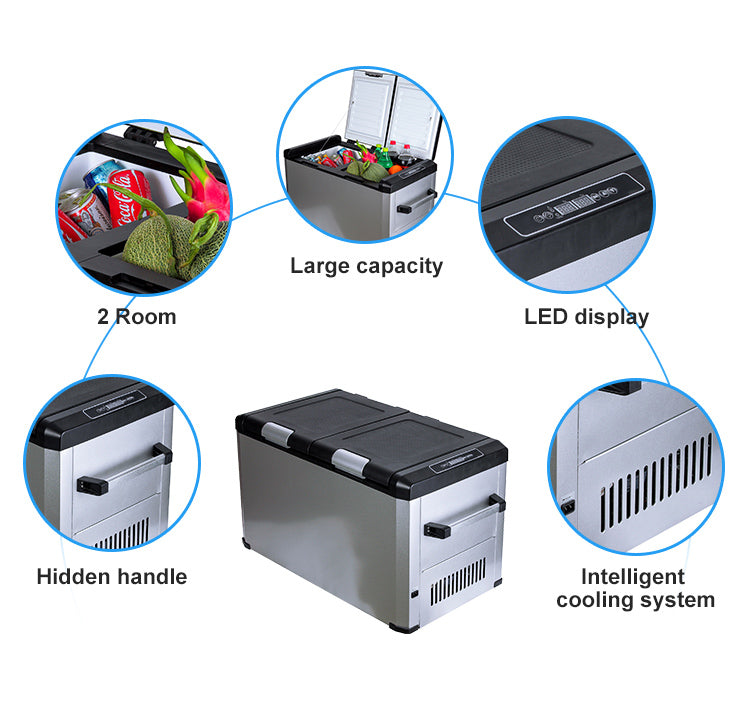Special Design New Item 12V 24V Dual Zone Fridge Compressor Car Refrigerator Freezer Fridge for Camping Outdoor