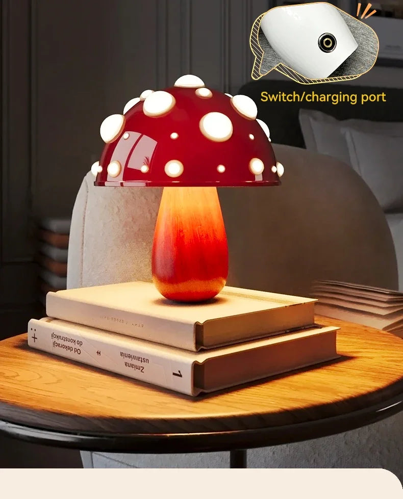 2024 Italy Modern Large and Small  Matsutake  Lamp Modern Indoor Bedside Decorative Table Lamp of Mushroom Lamps