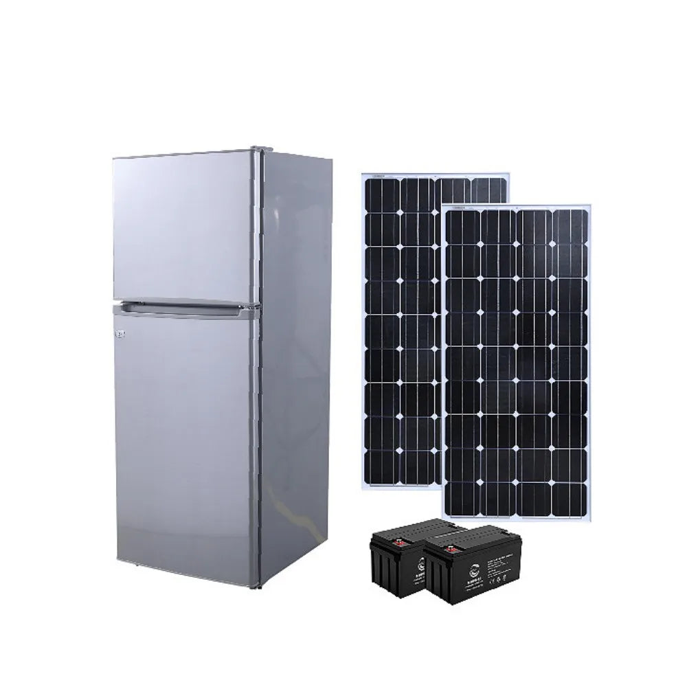 SUNWE Single Double Door 12V 24V Solar Panel Energy Powered Freezer Refrigerator