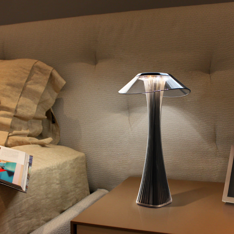 LED Modern Desk Lamp Dimmable Protection Eyes USB Charging Smart Touch Bedside Lamps Transparent Creative Crystal Table Lamp
