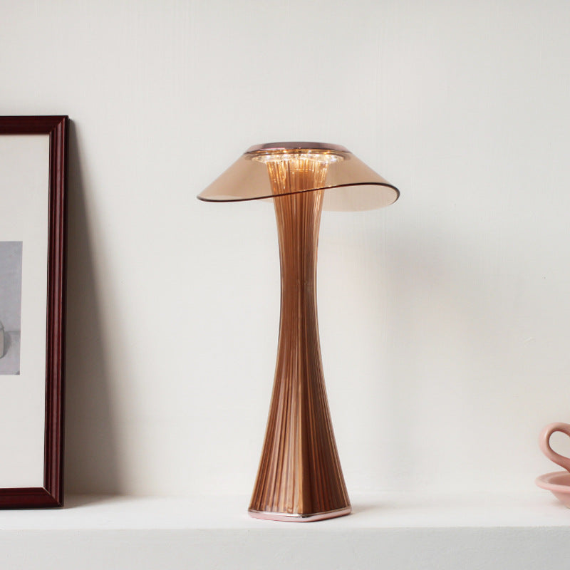 LED Modern Desk Lamp Dimmable Protection Eyes USB Charging Smart Touch Bedside Lamps Transparent Creative Crystal Table Lamp