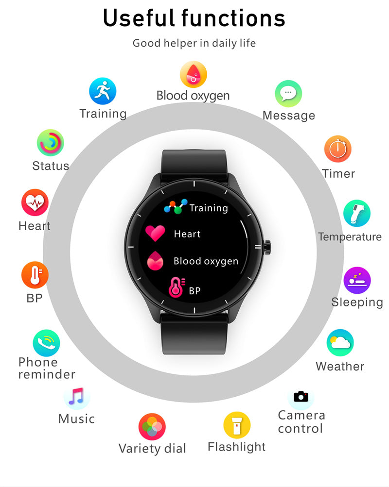 JGo Smart Watch Q21 Android Blood Pressure Spo2 IP67 Waterproof Smart Watch Bracelet Sport Smart Watch