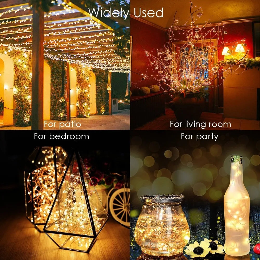Solar String Fairy Lights 12m 100LED / 32M 300 LED  Waterproof Outdoor Garland Solar Power Lamp Christmas for Garden Decoration