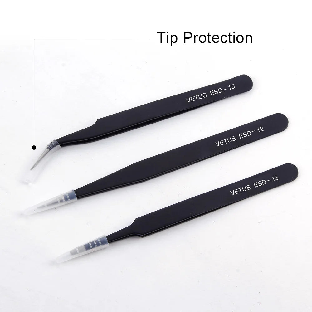VETUS Eyelash Extension Tweezers Volume Lashes Stainless Steel Tweezer Non-Magnetic Eyelashes Tools Professional Makeup Tool