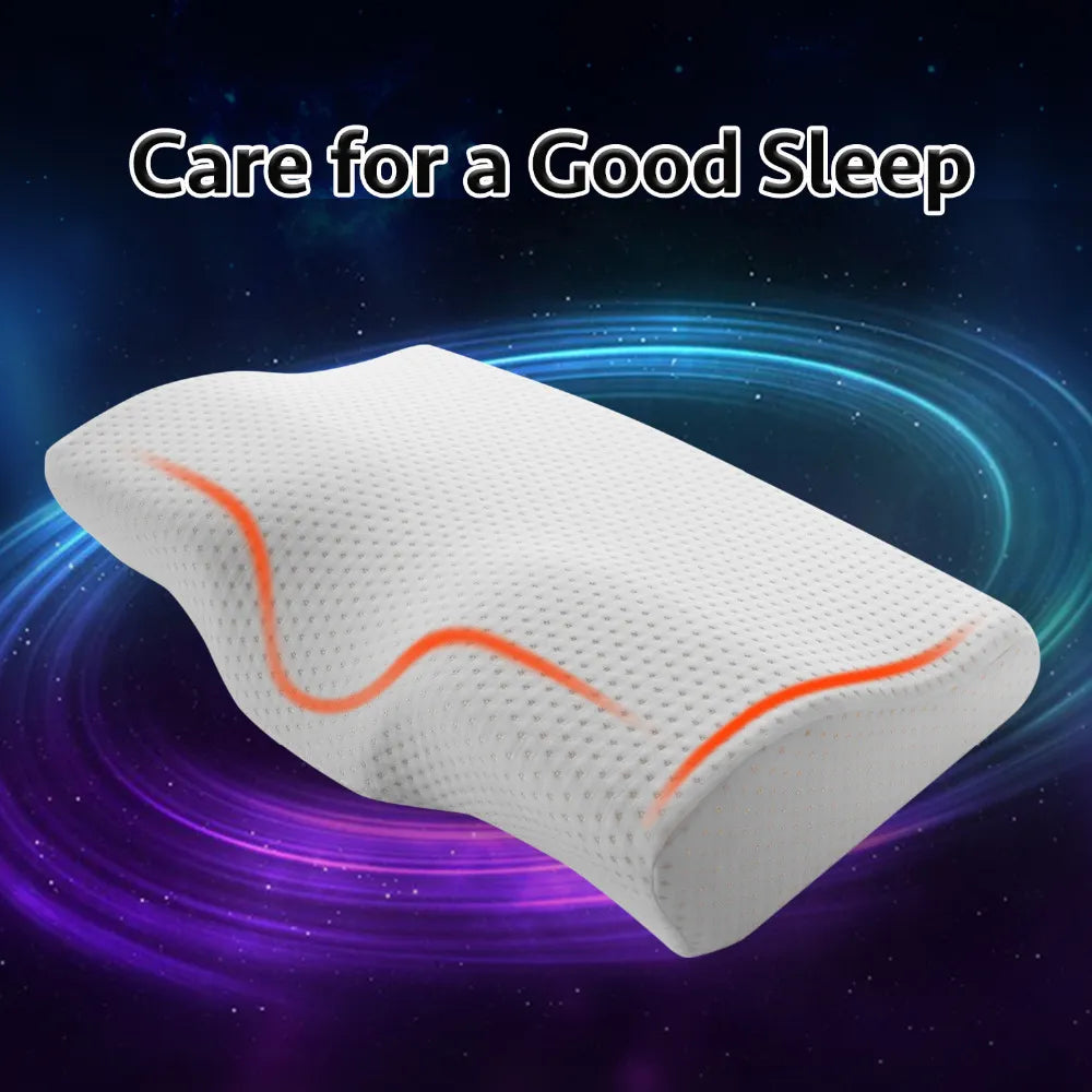 YR Memory Foam Pillow for Sleep Cervical Pillows Butterfly Shaped Memory Pillows Relax the Cervical Spine Adult Slow Rebound