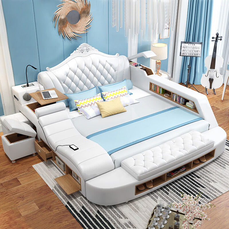 Bed Beautiful Multi-Function Bedroom Double Bed Leather Bed
