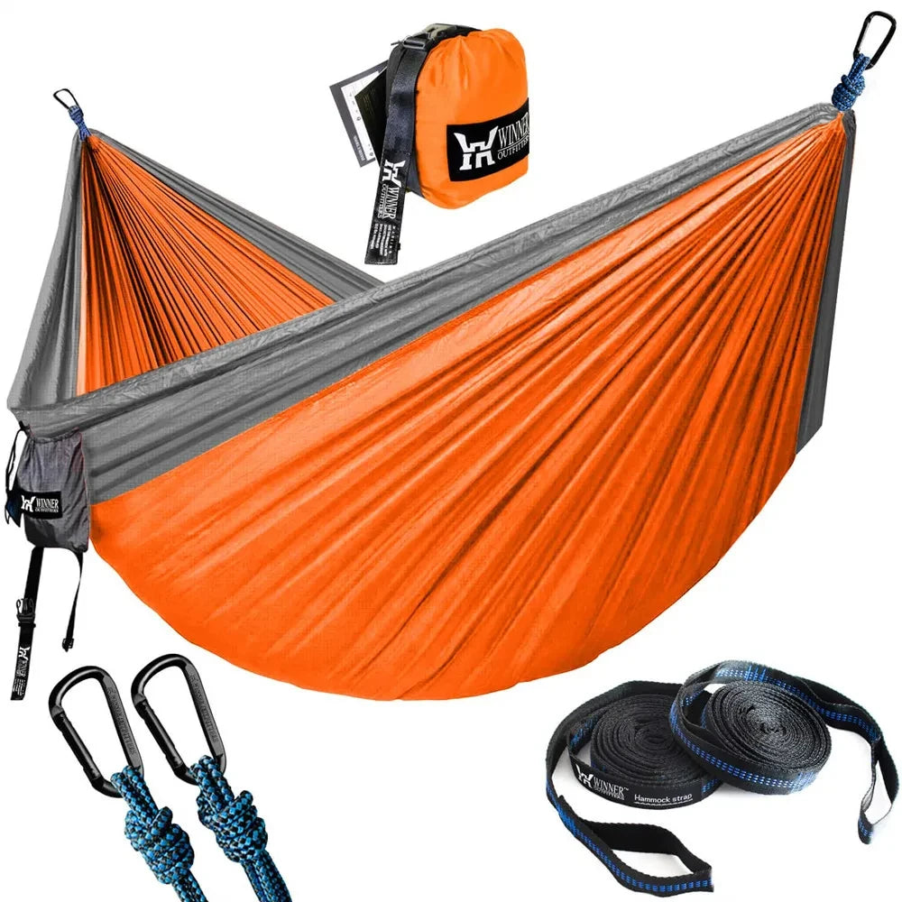 Upgrade Camping Hammock Outdoor Tourist Hanging Hammocks Portable Parachute Nylon Hiking Hammock for Backpacking Travel