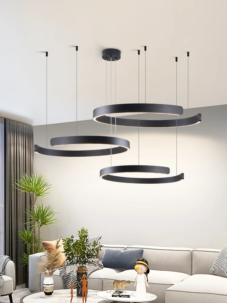 Ceiling Lights Living Room Dining Room Bedroom Kitchen Light Nordic Modern Chandelier Simple Ring Light Led Pendants Round Lamps