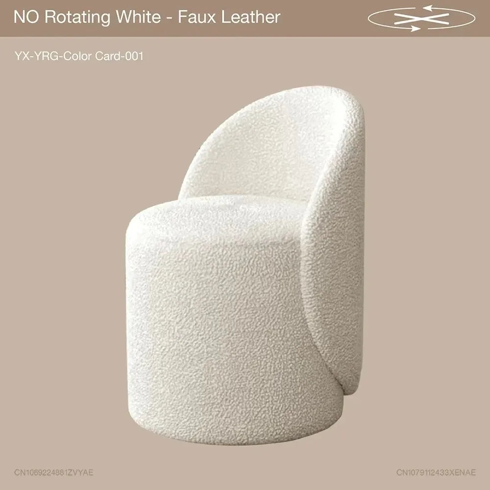 Nordic 360° Rotating Makeup Stools Dressing Chairs Light Luxury Bedroom  Cashmere Lamb Backrest Dressing Table Stool Furniture